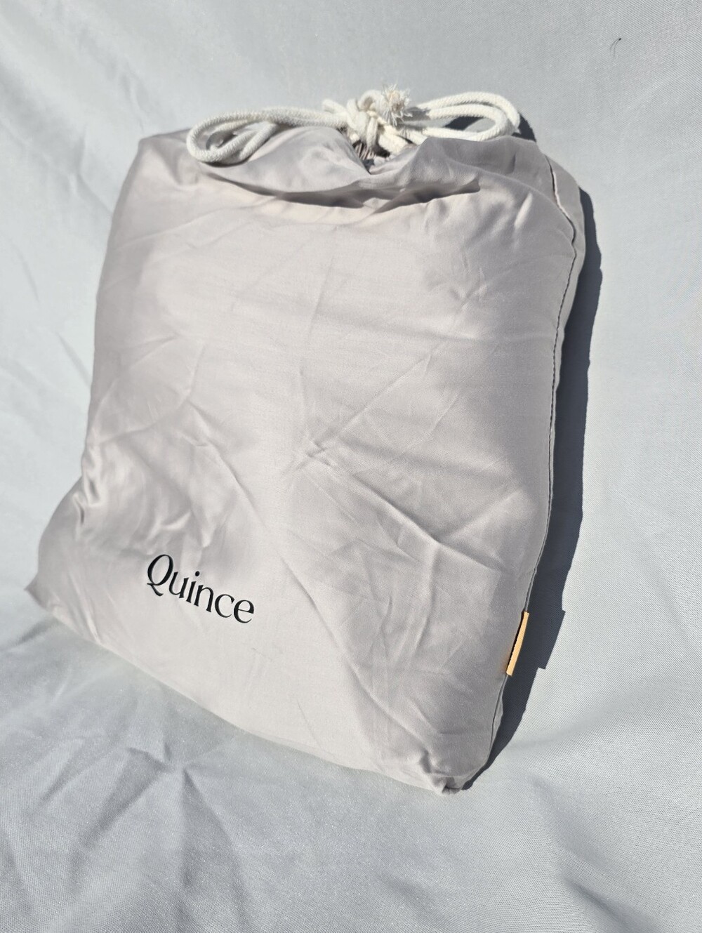 NWOT Quince QUEEN -FULL Signature Giza Cotton Sateen Duvet Cover Set Light Gray